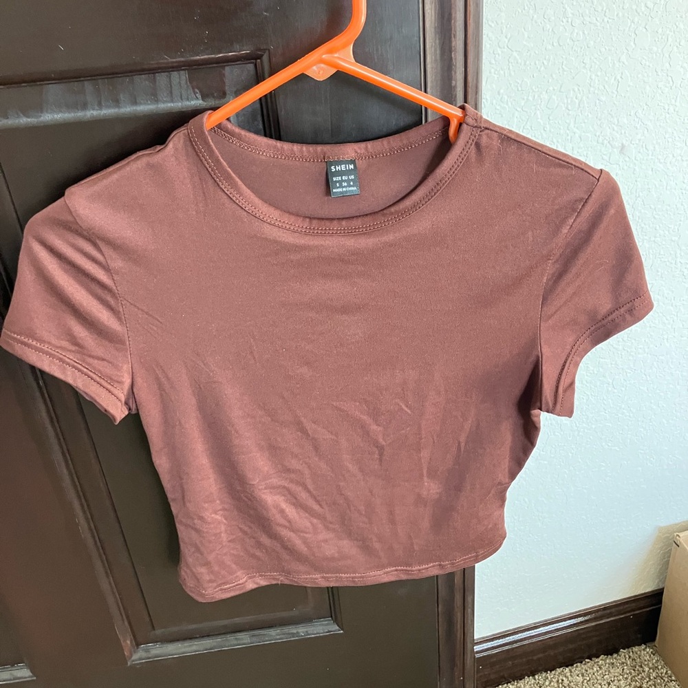 SHEIN Chocolate Brown Crop Top